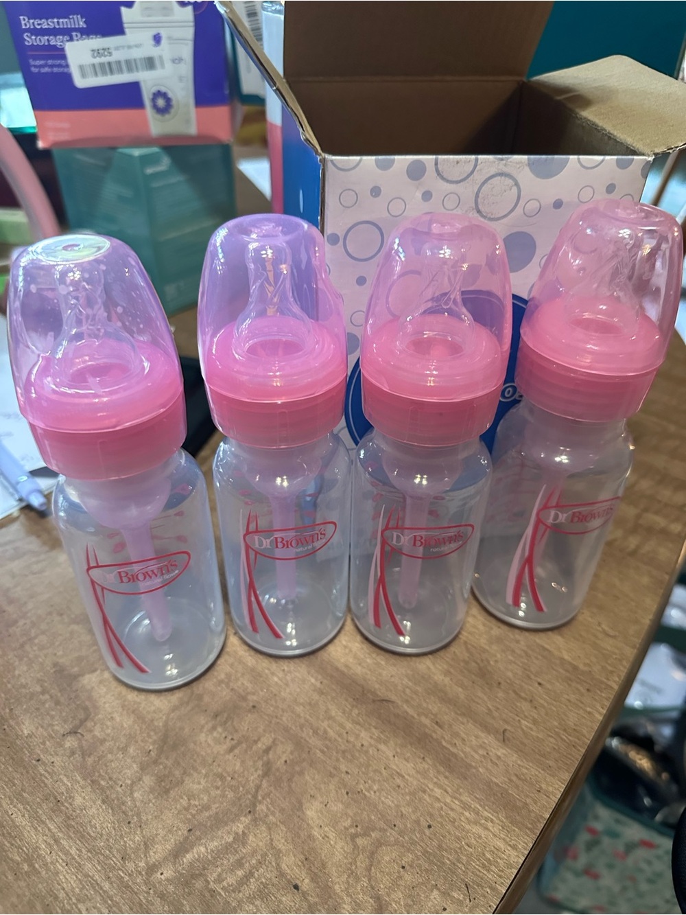 Dr. Brown's Pink Baby Feeding Bottles - 4 Pack